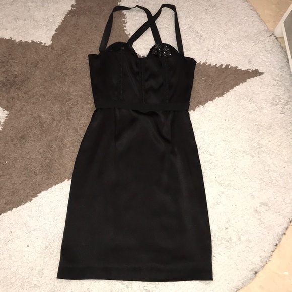 Proenza Schouler silk black sze4 blk bustier dress